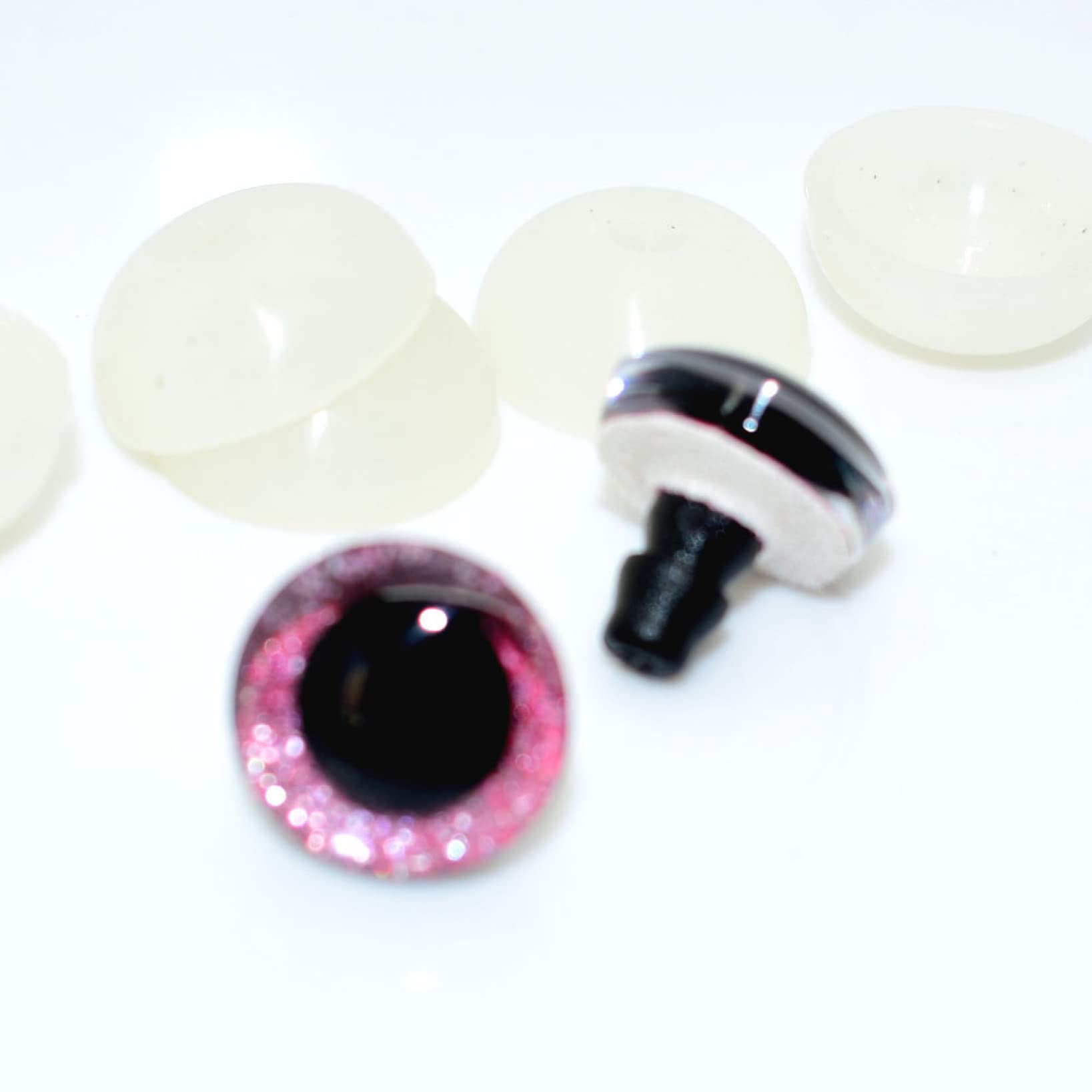 10pcs 12-25mm Plastic Safety Eyes with Washers - Glitter Doll Eyes for Teddy Bear, Stuffed Animals & Puppet Making - Perfect for Crochet, Amigurumi and DIY Craft Projects - Safe for Kids Toys and Handmade Gifts