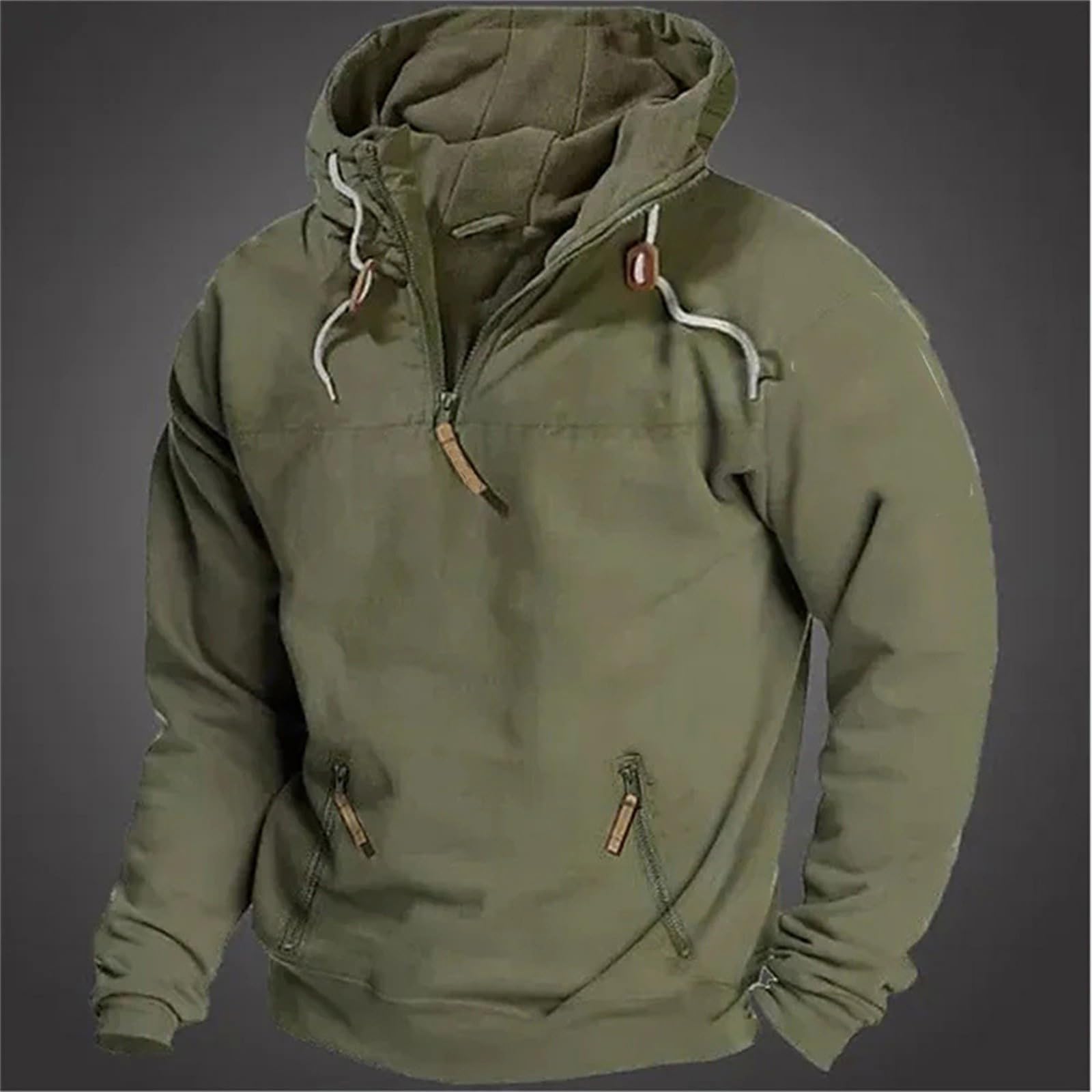 COOFANIN Men's XXL Tall Zip-Up Hoodie - Thermal Fleece Lined Winter Hooded Sweatshirt for Big & Tall - 3XL Blanket Hoodie for Lounge, Outdoor & Work - Comfy UK Big & Tall Hoodies Clearance Sale