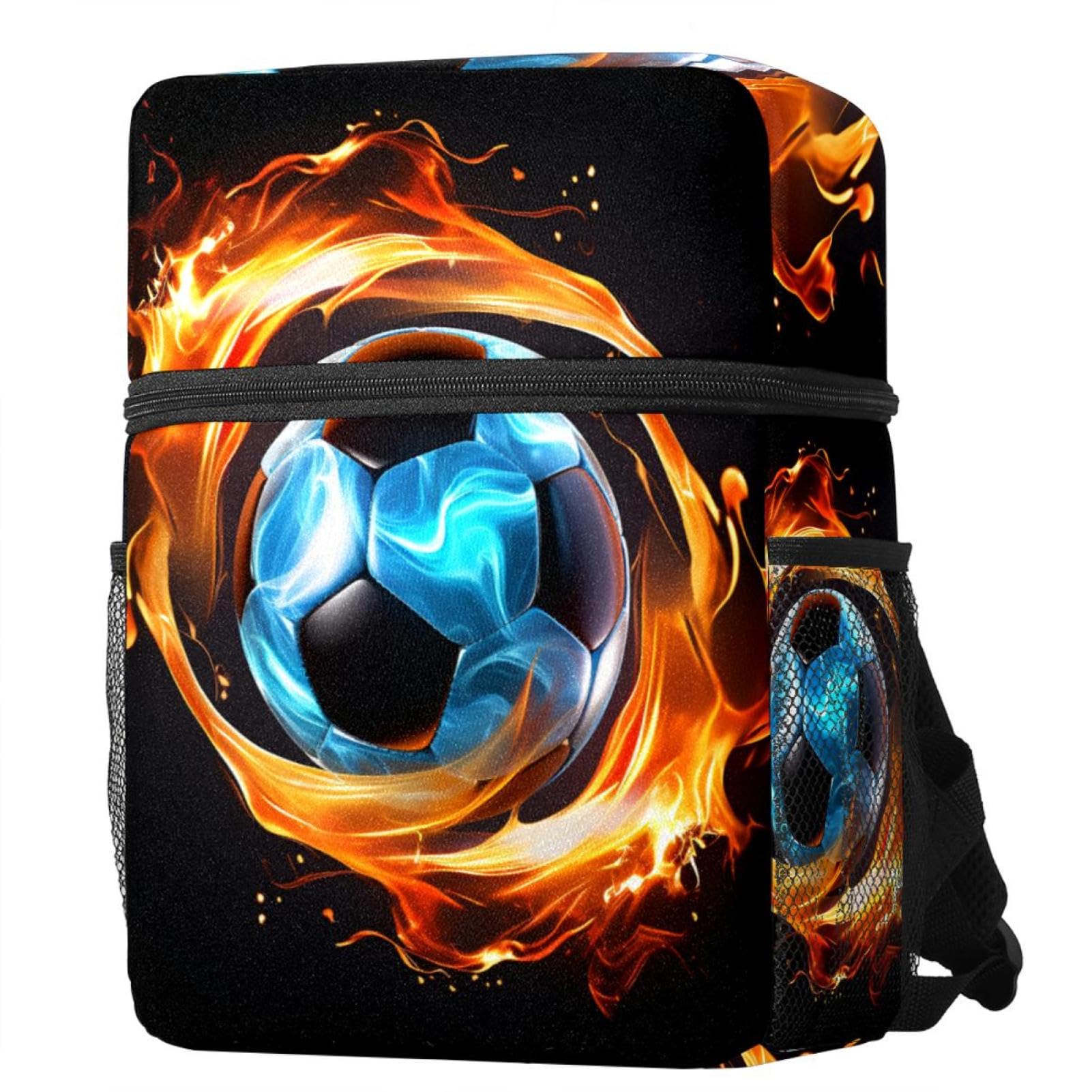 Best Travel & Work Backpack - Durable Flaming Football Design for Commuting, Hiking & Outdoor Adventures