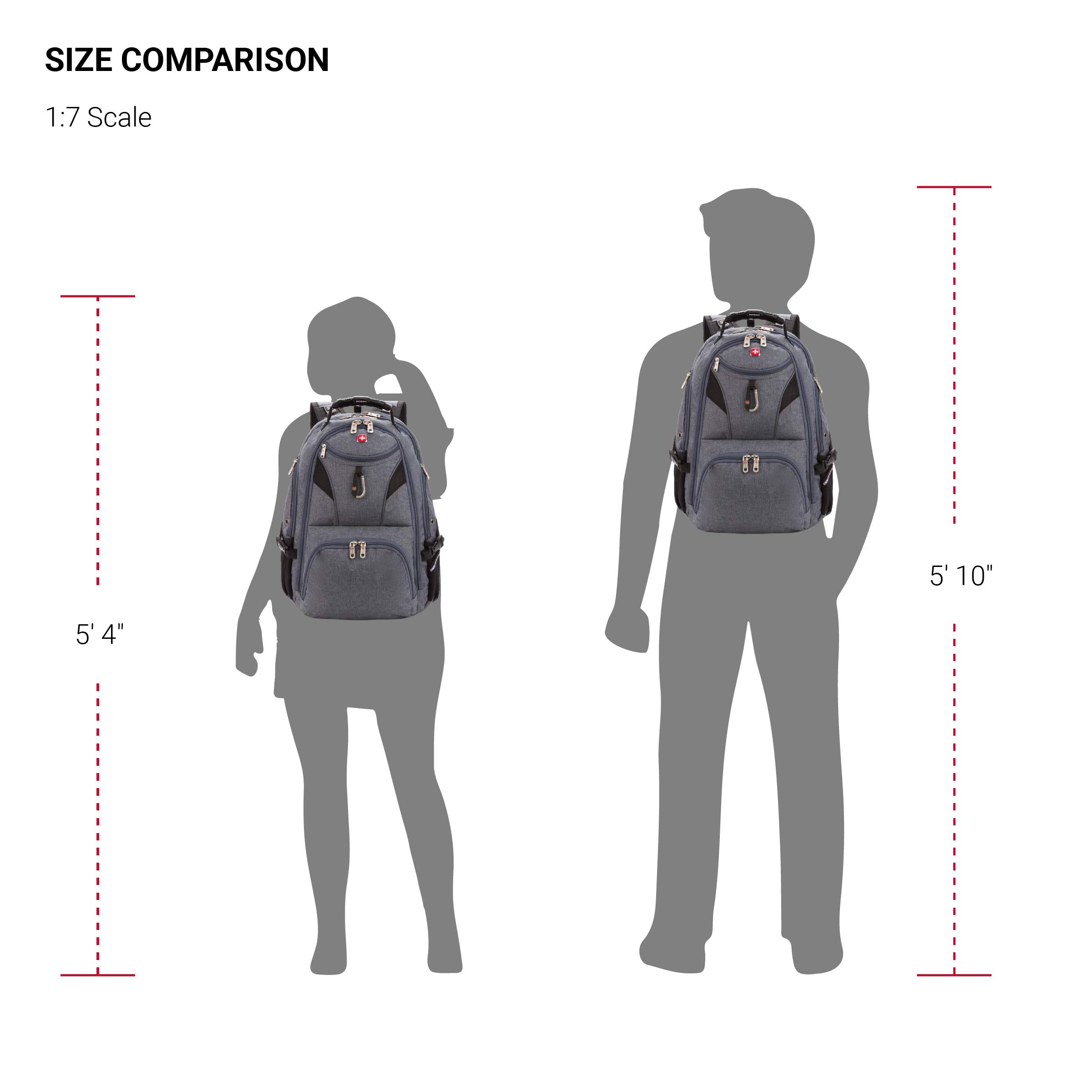 SwissGear 5977 ScanSmart 17-Inch Laptop Backpack for Business Travel & College - TSA-Friendly Grey Computer Bag with USB Charging Port & Organized Storage