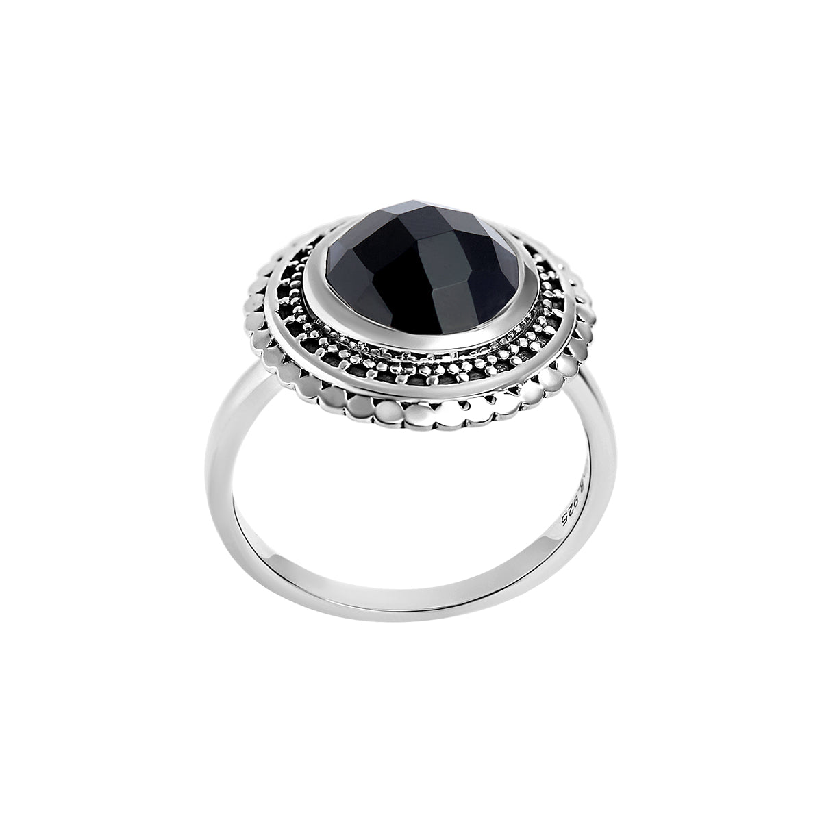Onyx Ring with Hidden Doorway Design - Elegant Gothic Jewelry for Women & Men - Perfect for Halloween, Cosplay, and Dark Fashion Enthusiasts