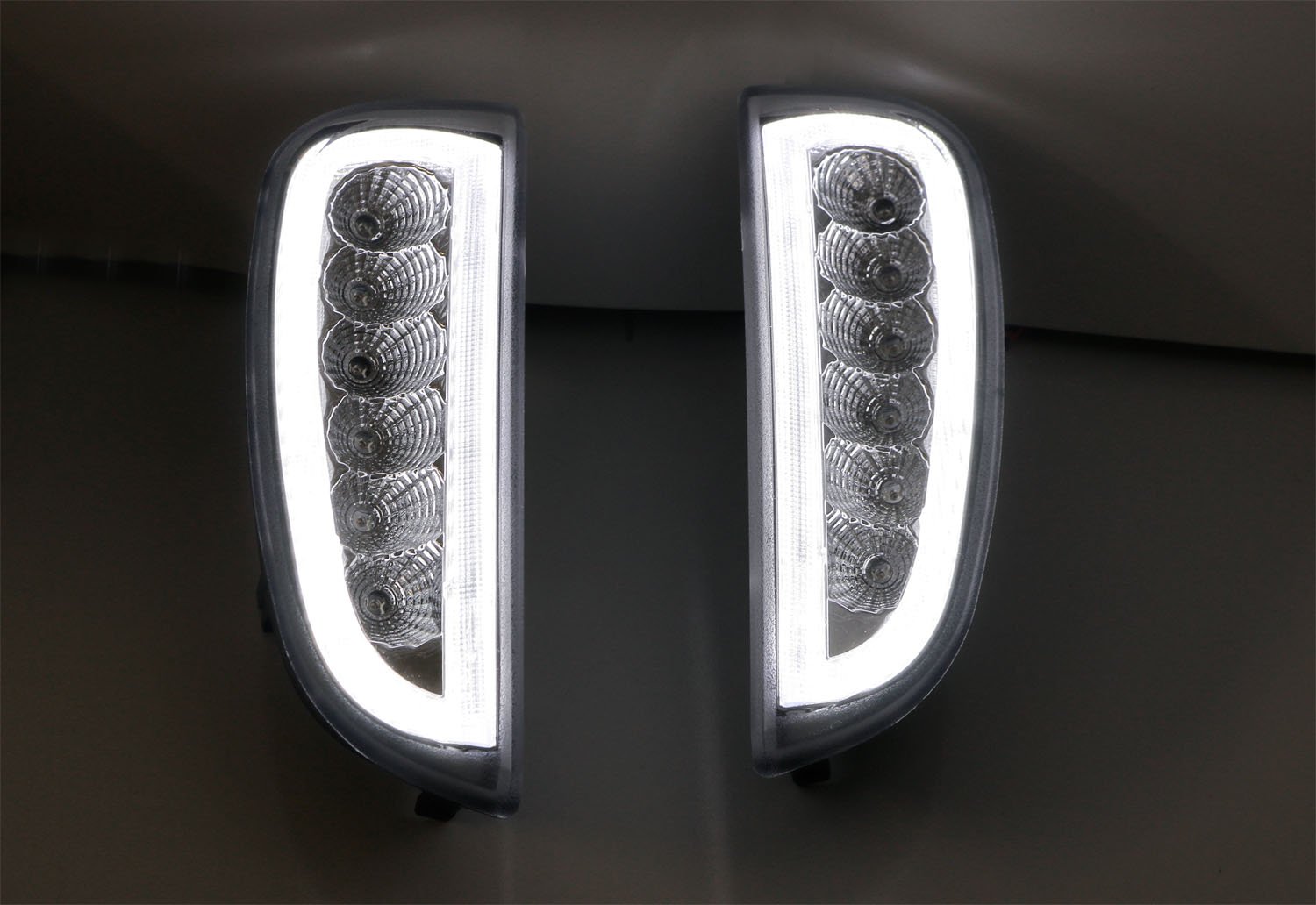 iJDMTOY Clear Lens LED Daytime Running Lights Assembly with Turn Signal Lamps - Compatible with 2007-2010 Porsche Cayenne | OEM Fit DRL LED Lights | Perfect for Night Driving & Enhanced Safety