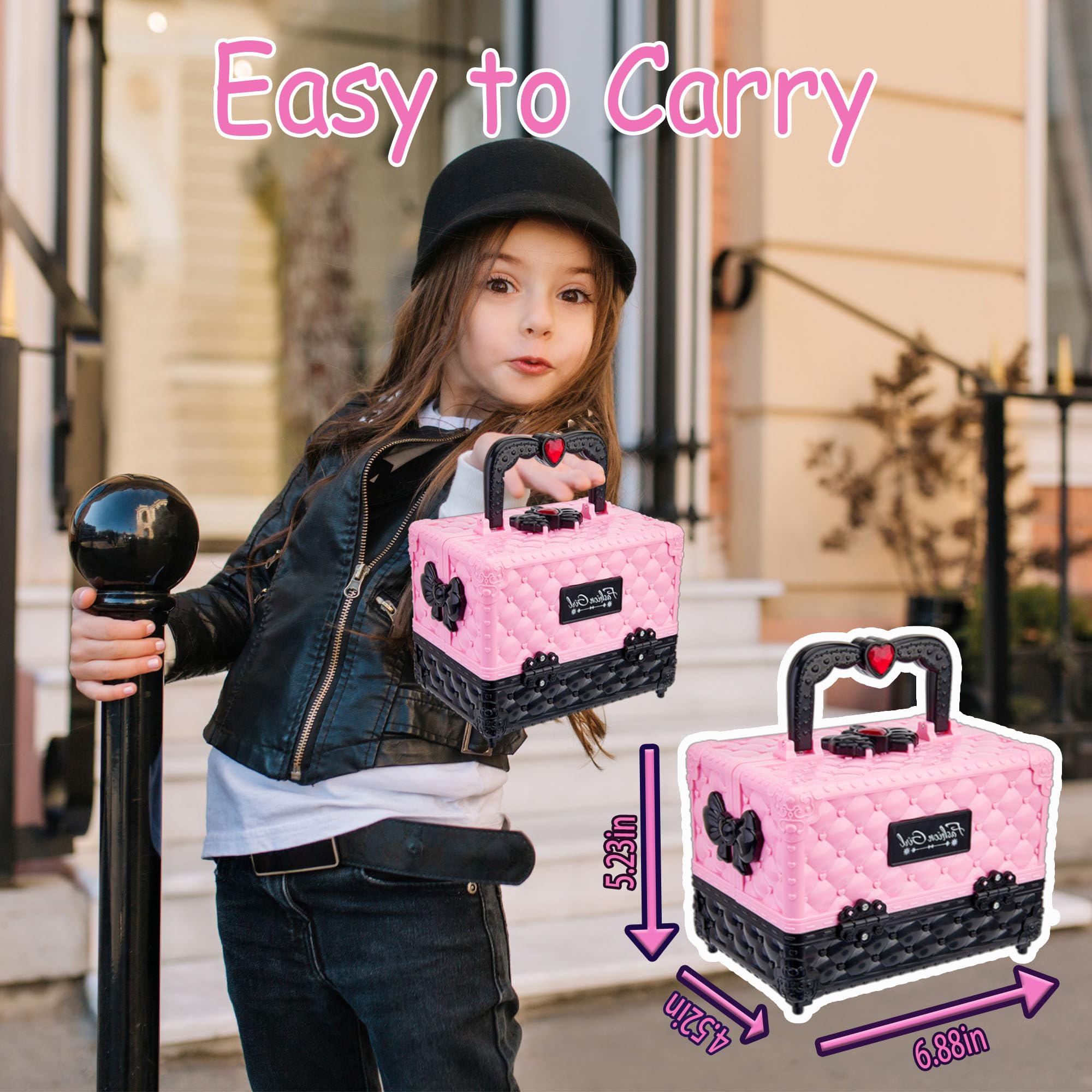Lubibi Washable Kids Makeup Kit - Safe Cosmetic Toy for Girls 4-8, Birthday & Christmas Gift for Pretend Play