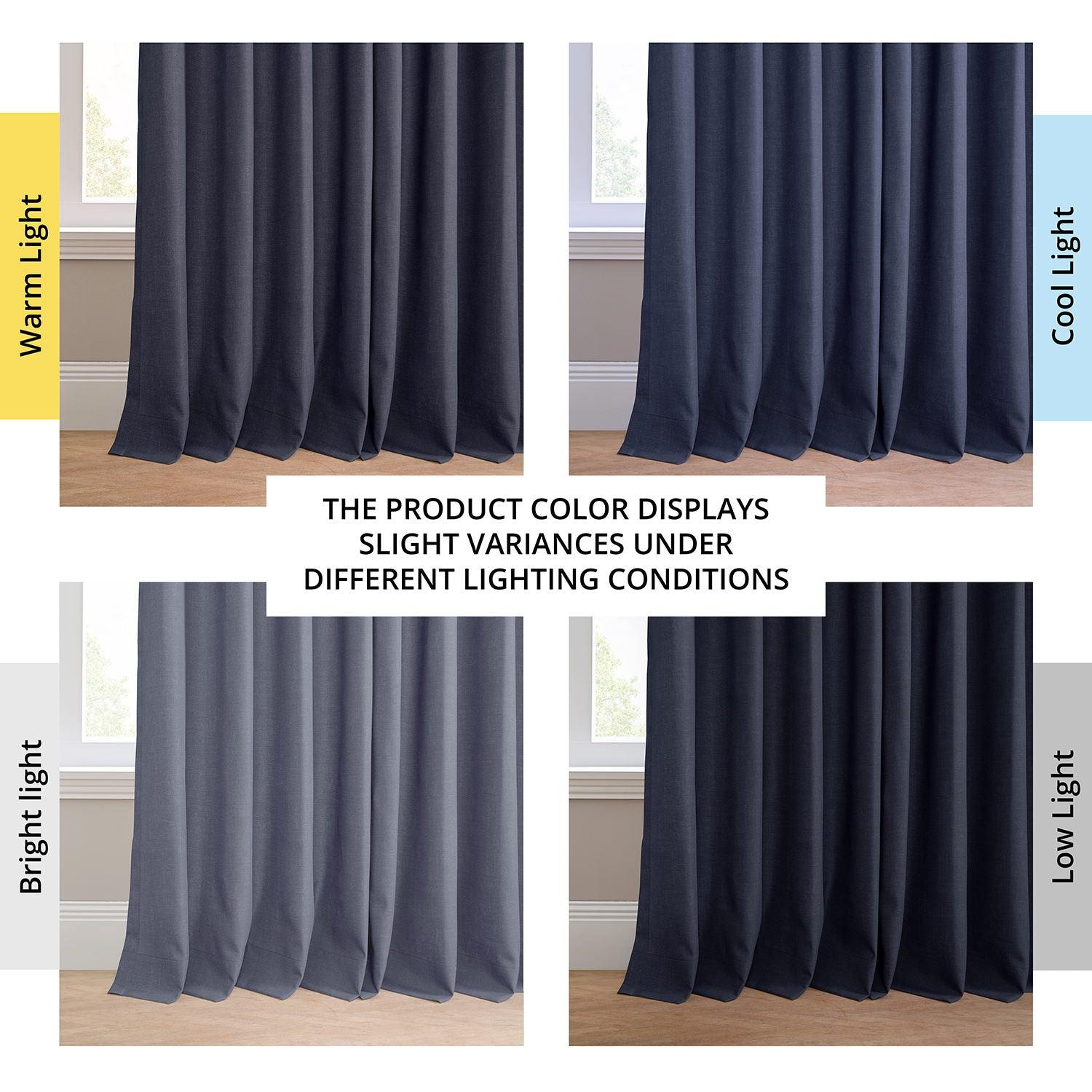 Ocean Navy Blue Grommet Villanova Outdoor Curtains - Waterproof Sunblock Patio Drapes for Porch, Deck, and Poolside - UV Resistant Outdoor Window Curtain Panels for Backyard & Garden Privacy