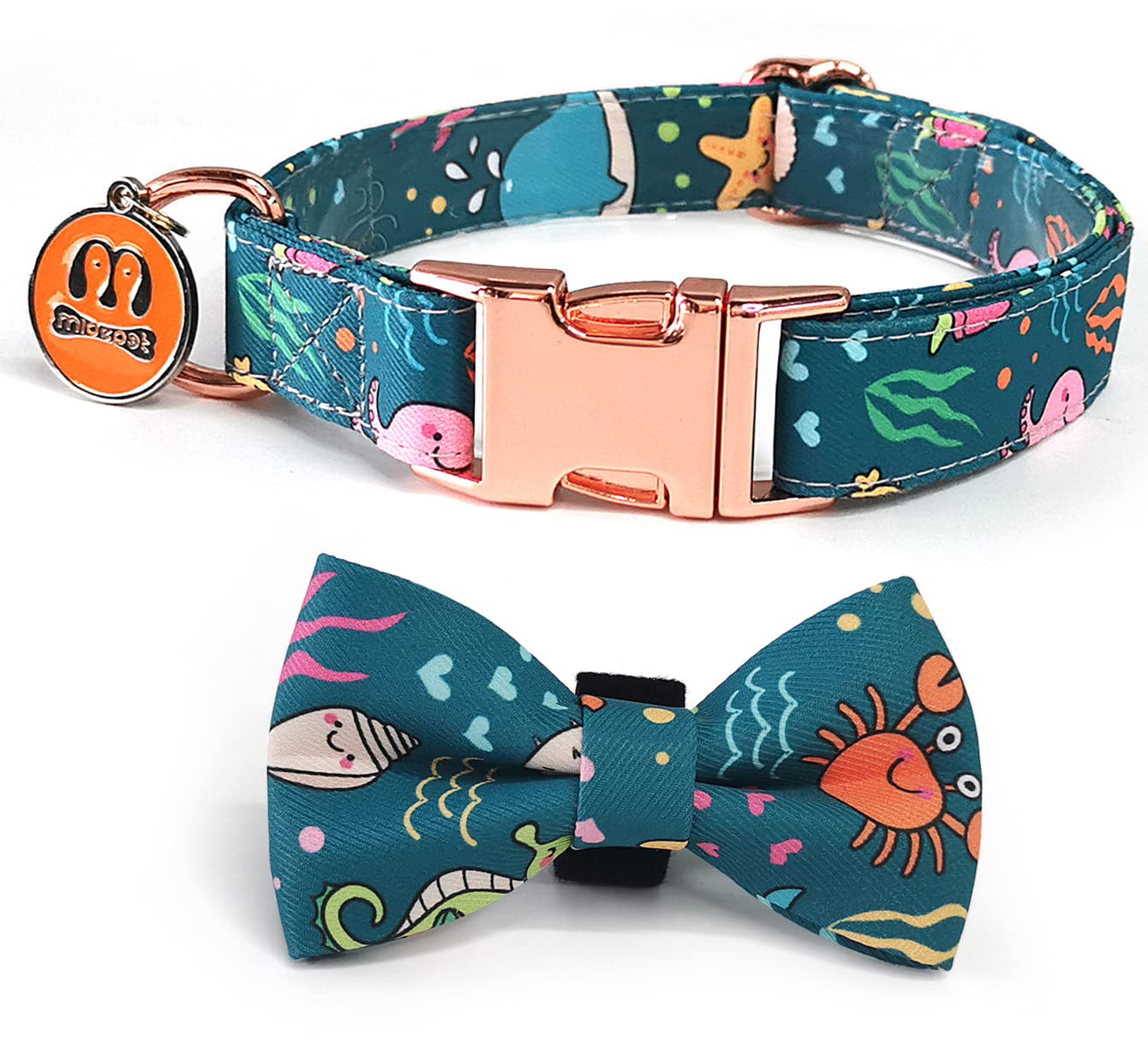 MIDEPET Adjustable Dog Collar with Bow & Safety Metal Buckle - Soft Puppy Collar for Small Medium Large Dogs - Perfect Pet Gift for Walks, Training & Special Occasions