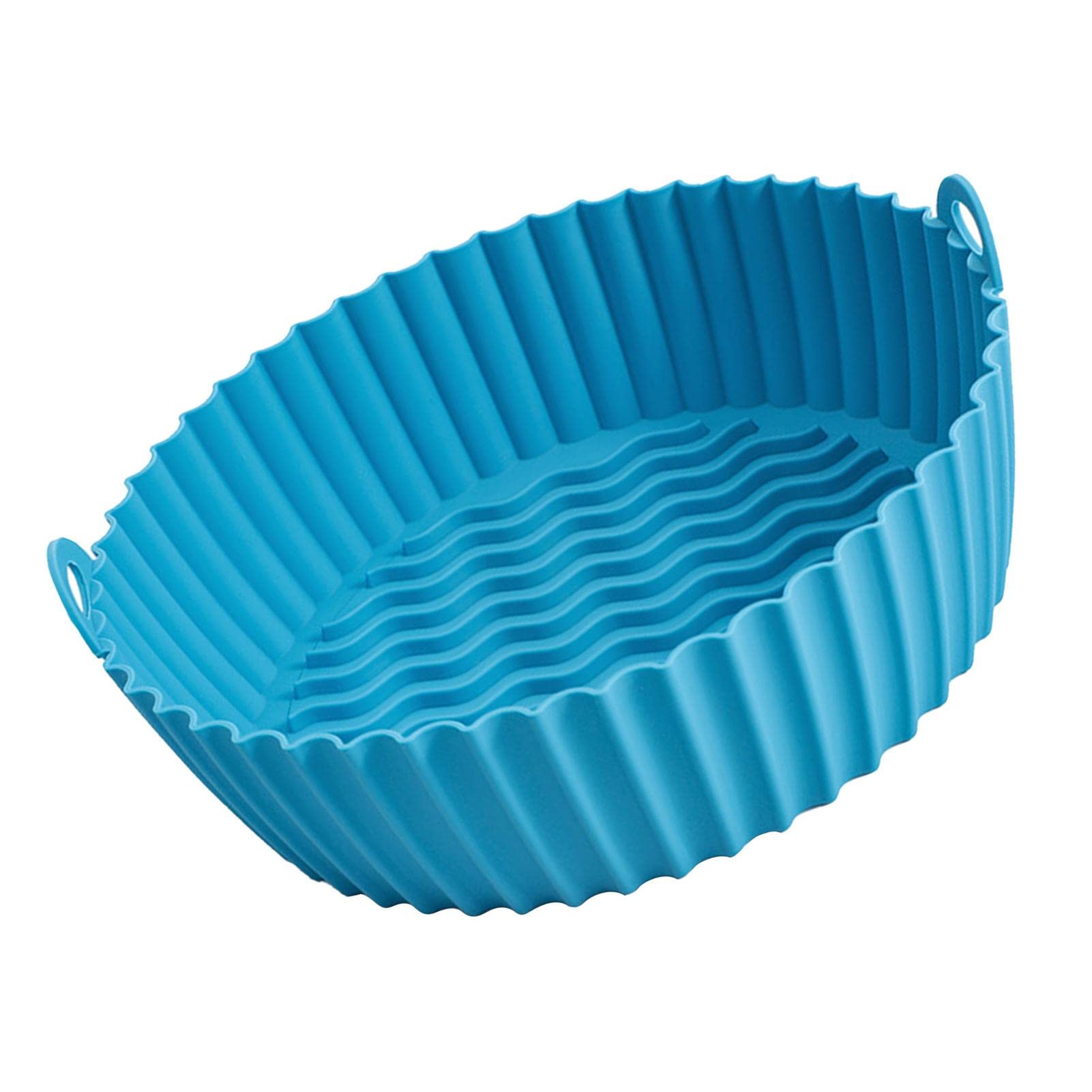 Non-Stick Silicone Air Fryer Basket Liner - Reusable, Heat-Resistant Round Pot for Air Fryers & Ovens | Perfect for Roasting, Baking & Frying Chicken Wings, French Fries & Vegetables