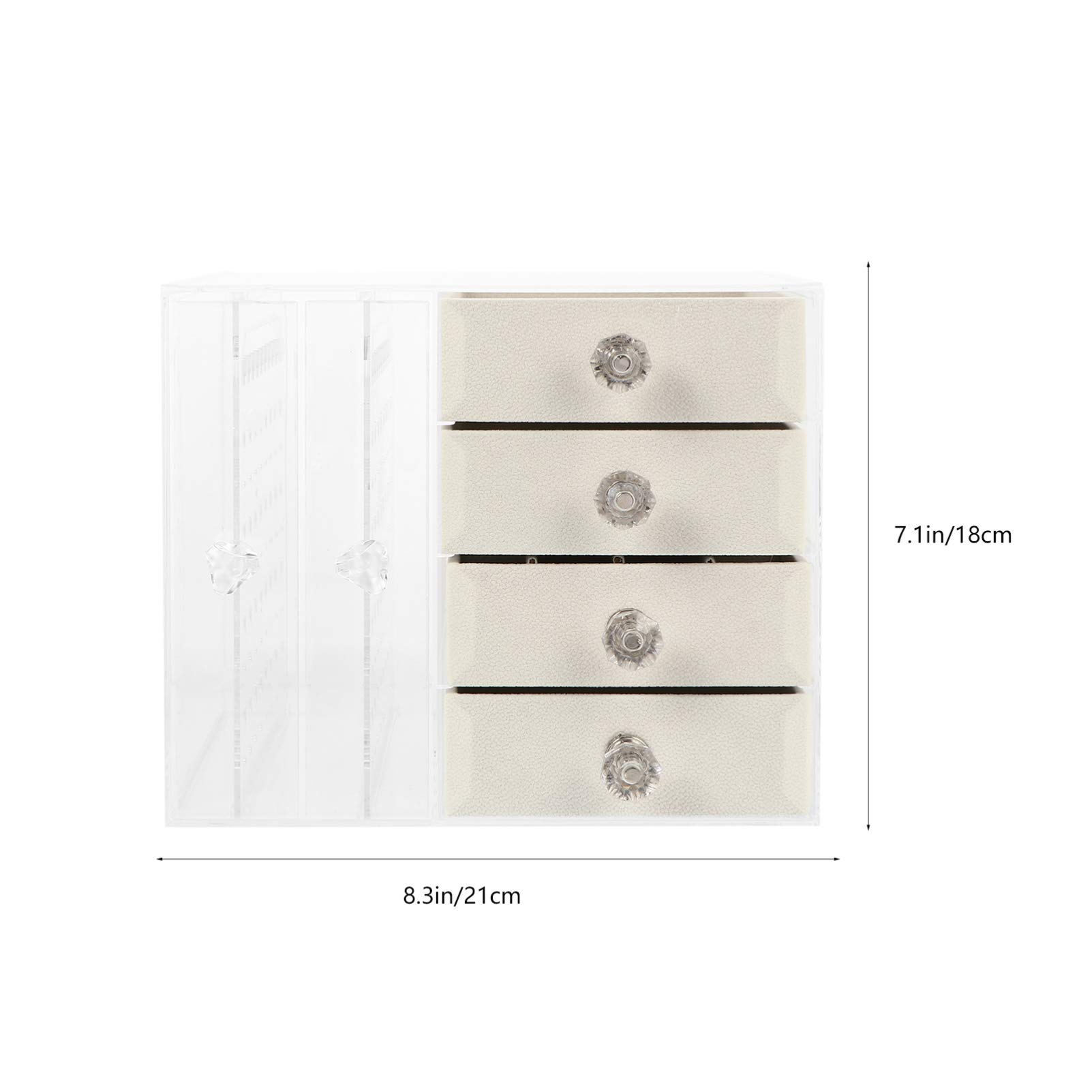 Cabilock 1pc Clear Acrylic Jewelry Box Organizer with Trays - Drawer Display Stand for Bracelets, Earrings & Necklaces - Perfect for Retail Stores, Boutiques & Home Jewelry Organization