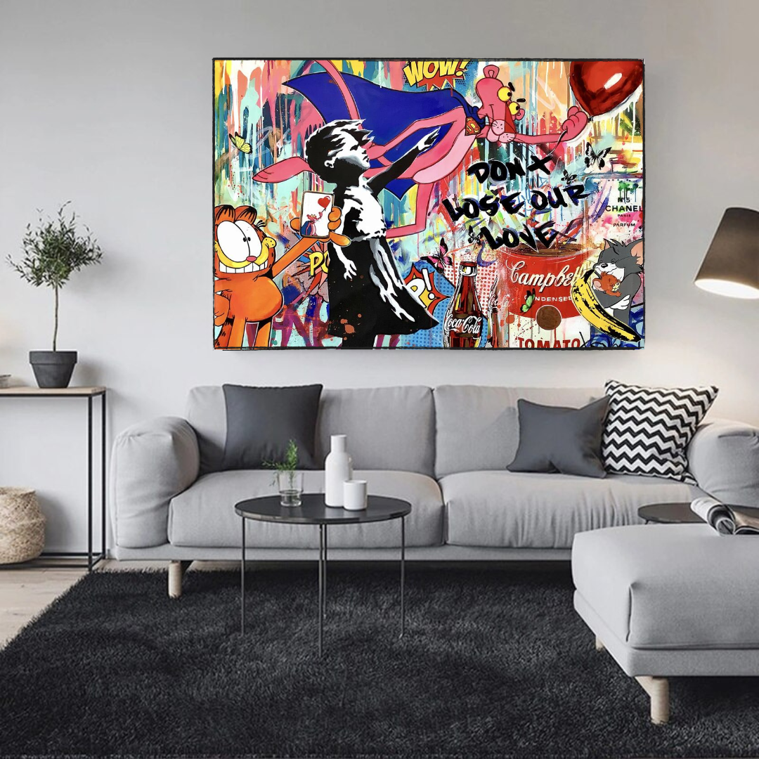 Banksy 'Don't Lose Your Love' Canvas Wall Art Print - Modern Home Decor for Living Room, Bedroom & Office