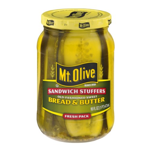Mt. Olive Old Fashioned Sweet Bread & Butter Pickles - 16 oz (Pack of 12) - Perfect for Sandwiches, Burgers & Charcuterie Boards