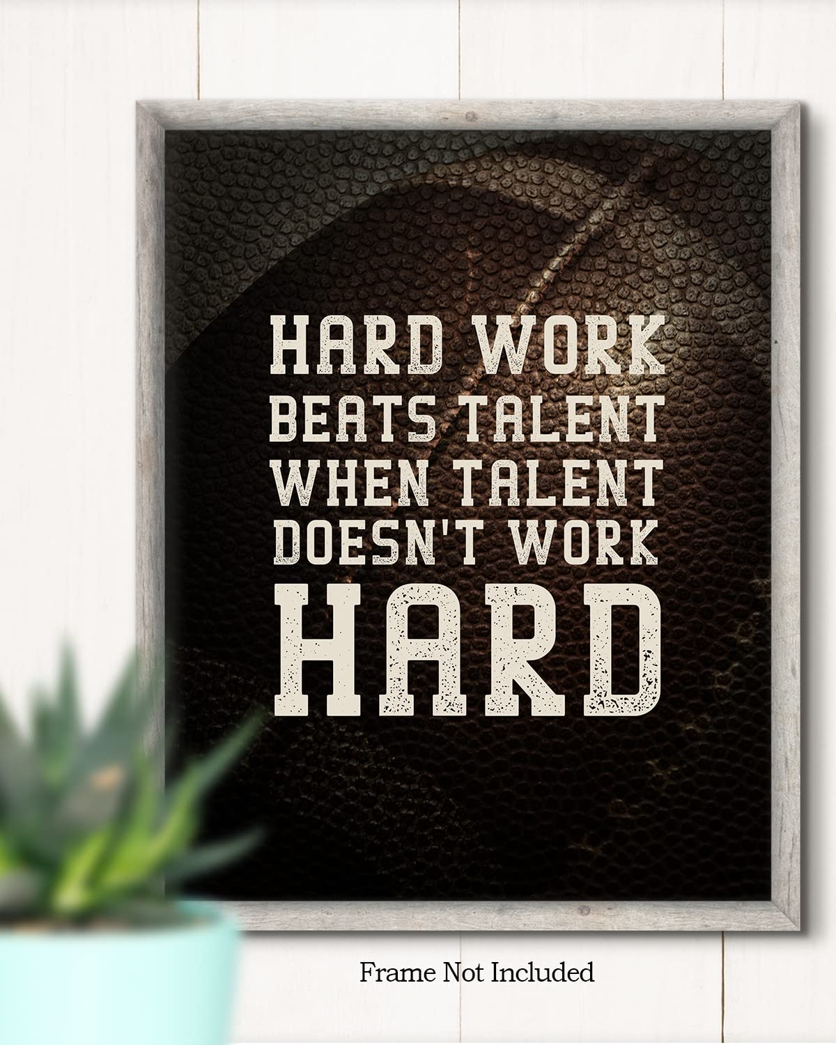 Inspirational Football Wall Art for Teen Boys - 8x10 Unframed Print - Perfect for Kids Room, Man Cave, Game Room or Sports Fan Gift - Great for Bedroom Decor, Birthday Presents & Football Player Motivation