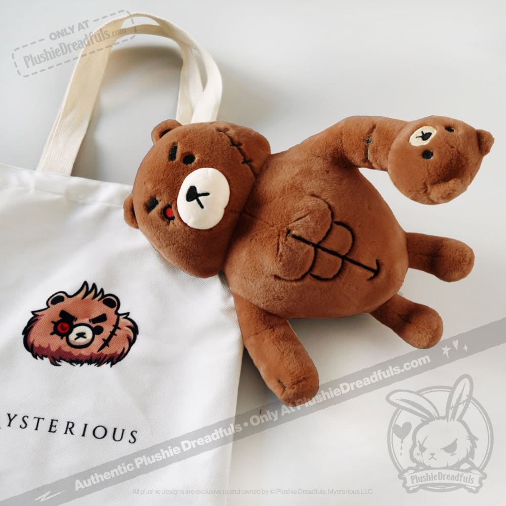Plushie Dreadfuls Bearfisted Ripped Bear Stuffed Animal Toy - Cute Huggable Plush for Kids, Gift for Bear Lovers, Perfect for Bedroom Decor & Comfort