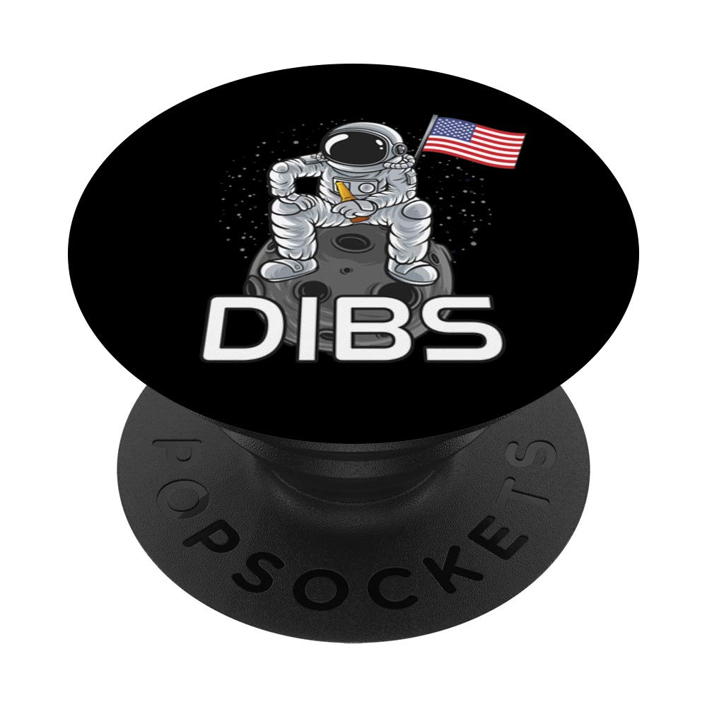 Moon Landing 50th Anniversary Astronaut PopSocket with USA Flag - Swappable PopGrip for Phones & Tablets - Funny Space-Themed Phone Accessory for Work, School & Travel