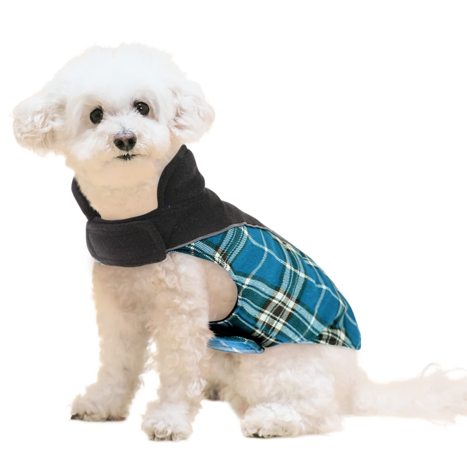 Waterproof Reversible Dog Jacket - Winter Plaid Coat for Small Medium Large Dogs | Cold Weather Protection for Outdoor Walks & Adventures
