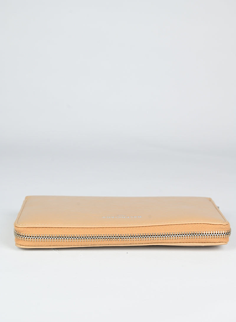 Balenciaga Beige Leather Wallet for Men & Women | Luxury Designer Bifold Wallet | Perfect for Everyday Use, Travel & Gifting