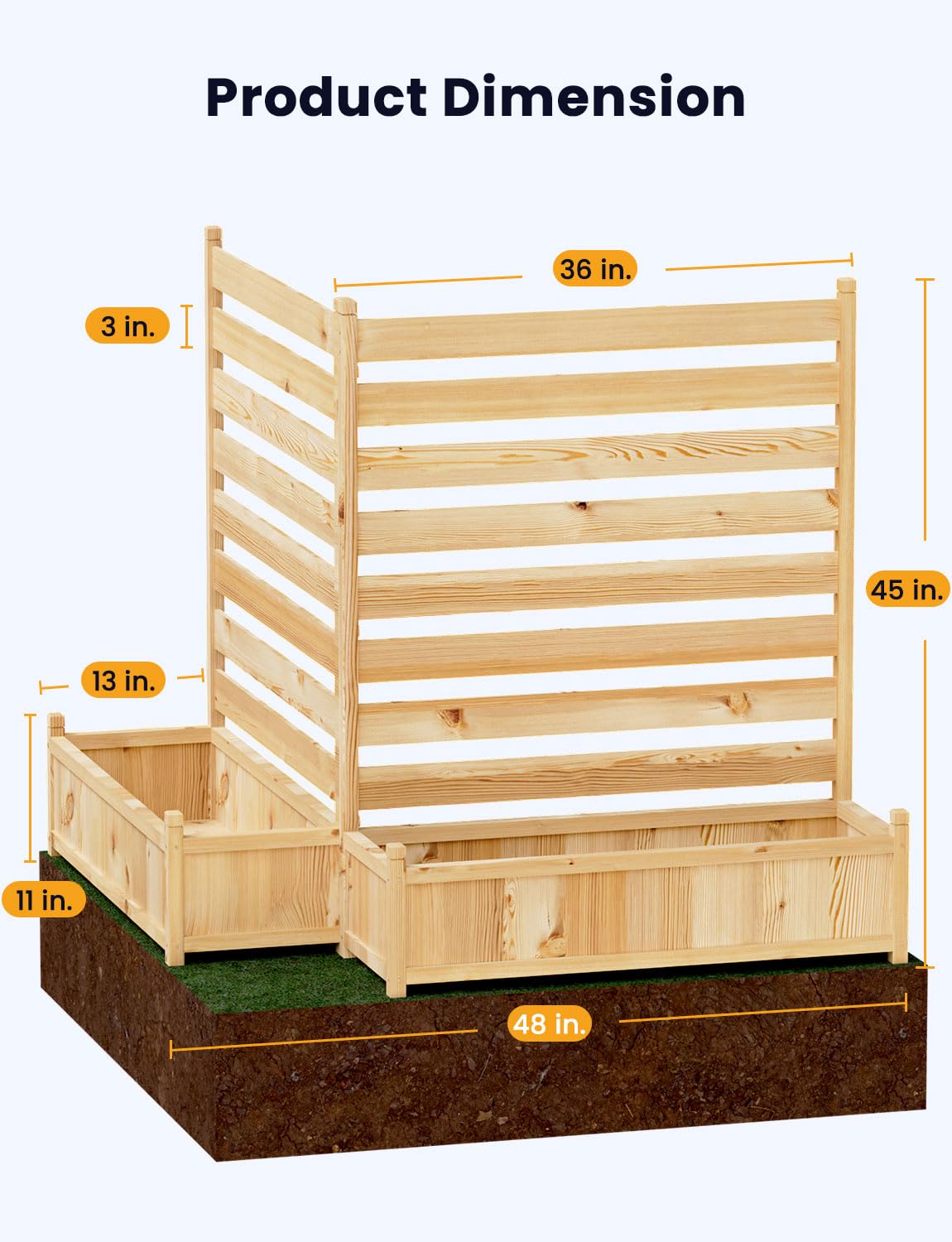 Wood Privacy Screen Fence Panels - No Dig AC Unit Cover with Planter Box | Pool Equipment Enclosure & Outdoor Trash Can Hider | Durable Backyard Privacy Solution for Patio, Deck & Garden Areas