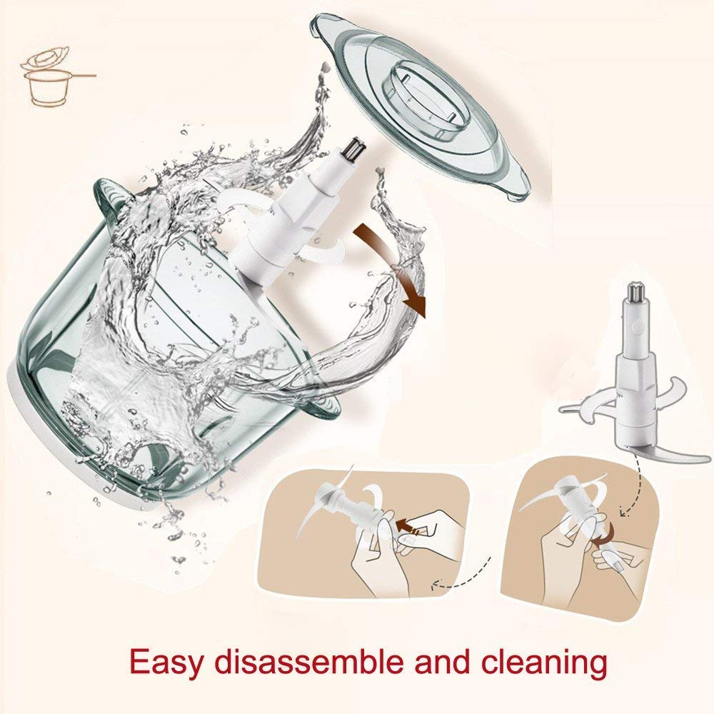 500W Electric Meat Grinder with 1L Glass Bowl - Powerful Mincer, Blender & Food Chopper for Meat, Vegetables & Fruits - 4 Sharp Stainless Steel Blades - Perfect for Home Kitchen, BBQ, Sausage Making & Meal Prep