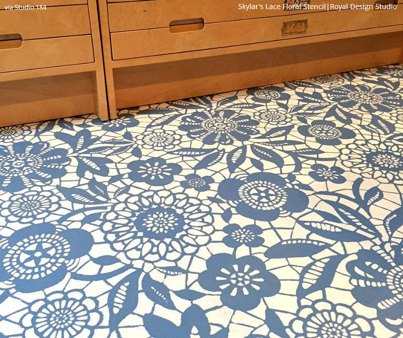 Skylar's Lace Floral Stencil - DIY Craft Stencils for Scrapbooking, Wall Art & Home Decor - Reusable Painting Template for Wood, Fabric & Canvas