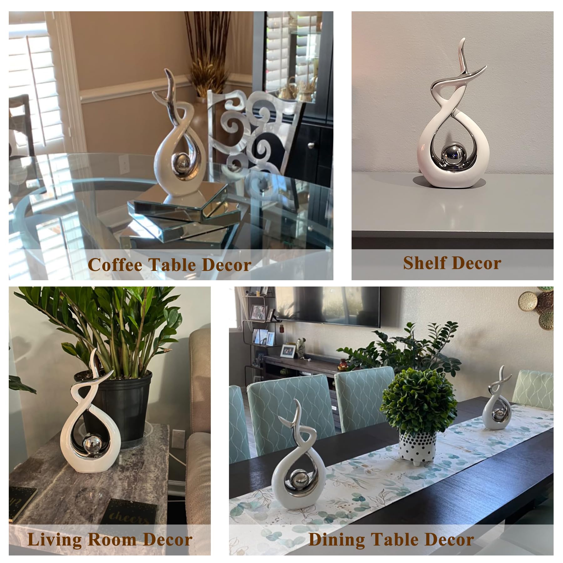 Modern Ceramic Statue Home Decor - Elegant Table Centerpiece for Dining Room, Living Room & Office | Perfect for Housewarming Gifts & Interior Design Accents