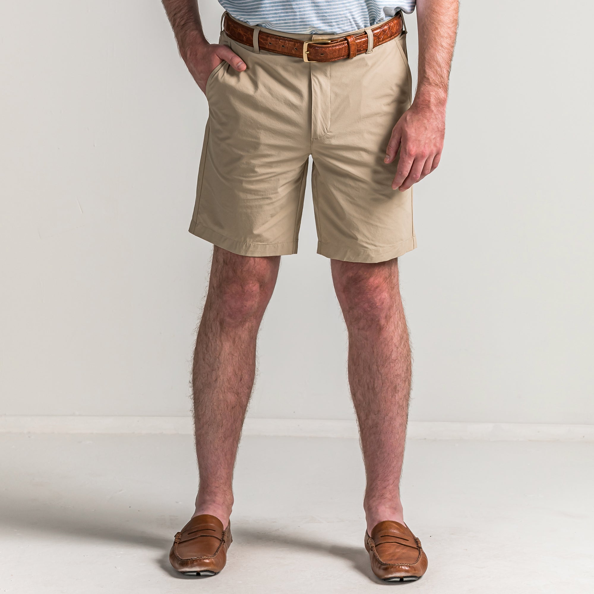 Harris Men's Golf Shorts - Comfortable Tan Khaki Shorts for Golfing, Casual Wear & Outdoor Activities