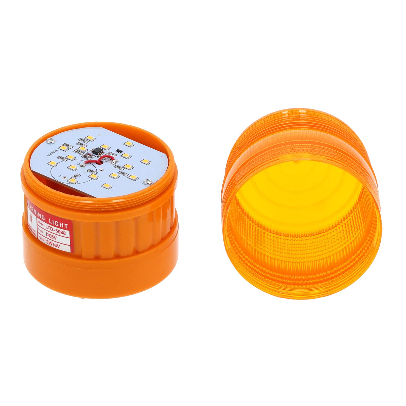 6V LED Safety Warning Lights - Orange Emergency Strobe Lights for Traffic, Construction, Roadblocks | ABS/Magnet Mount | High Visibility Hazard Beacons