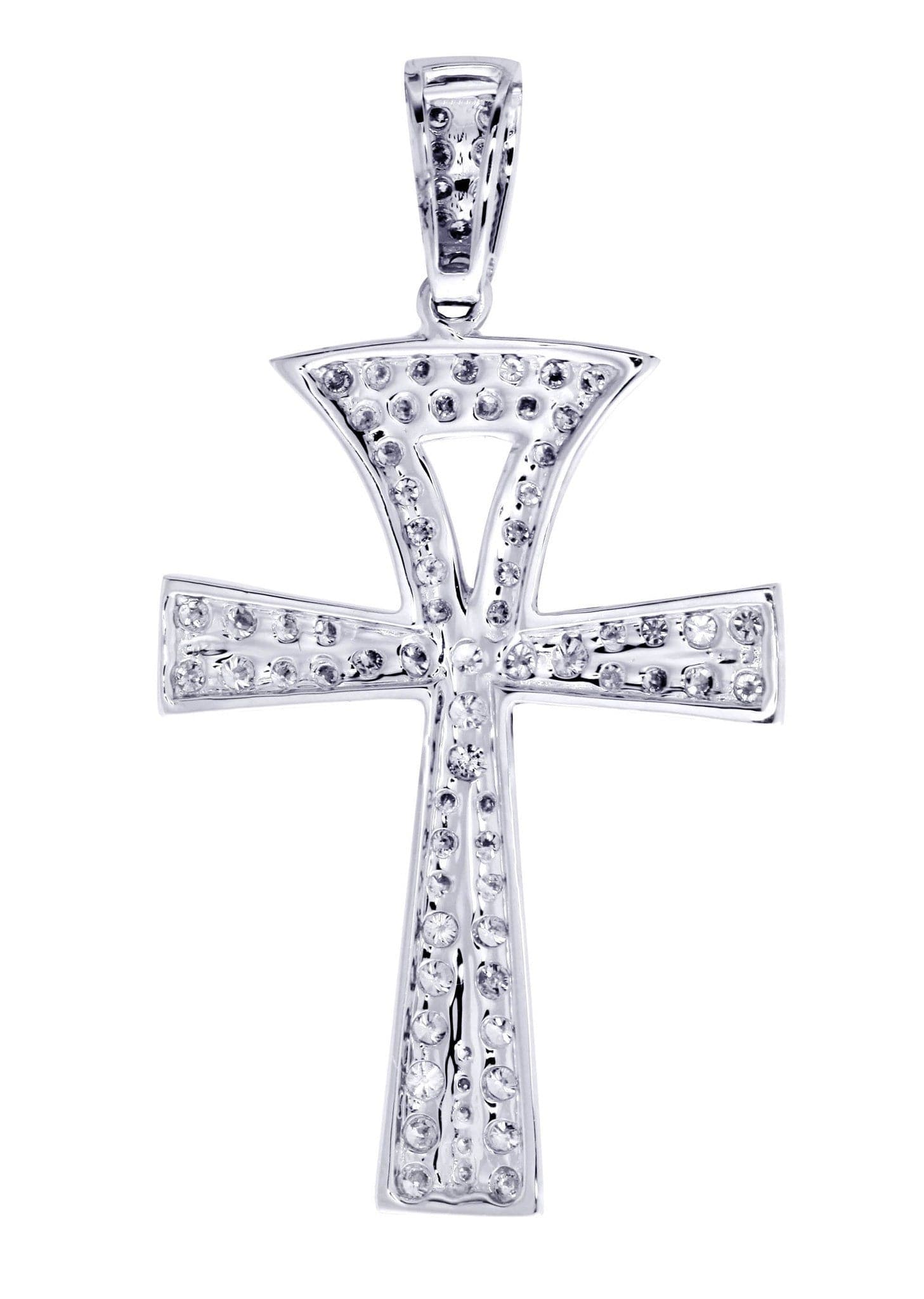 1.08 Carat Diamond Ankh Pendant Necklace - 2.52 Grams 14K Gold Egyptian Cross Jewelry for Women - Perfect for Spiritual Gifts, Anniversary & Everyday Wear