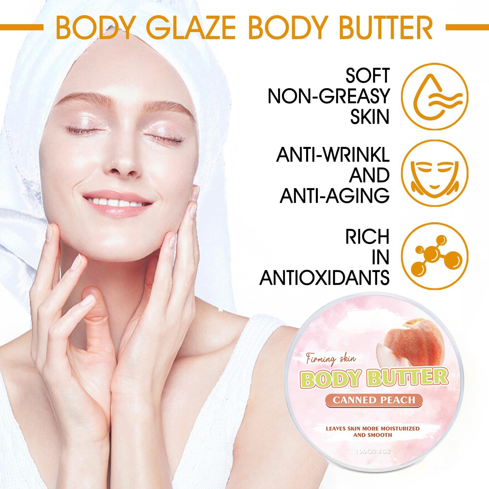 Body Glaze Donut-Shaped Body Butter - 3.5 oz Deep Moisturizing Magnesium Cream for Soft Skin | C Set | Perfect for Dry Skin Care & Gift Giving