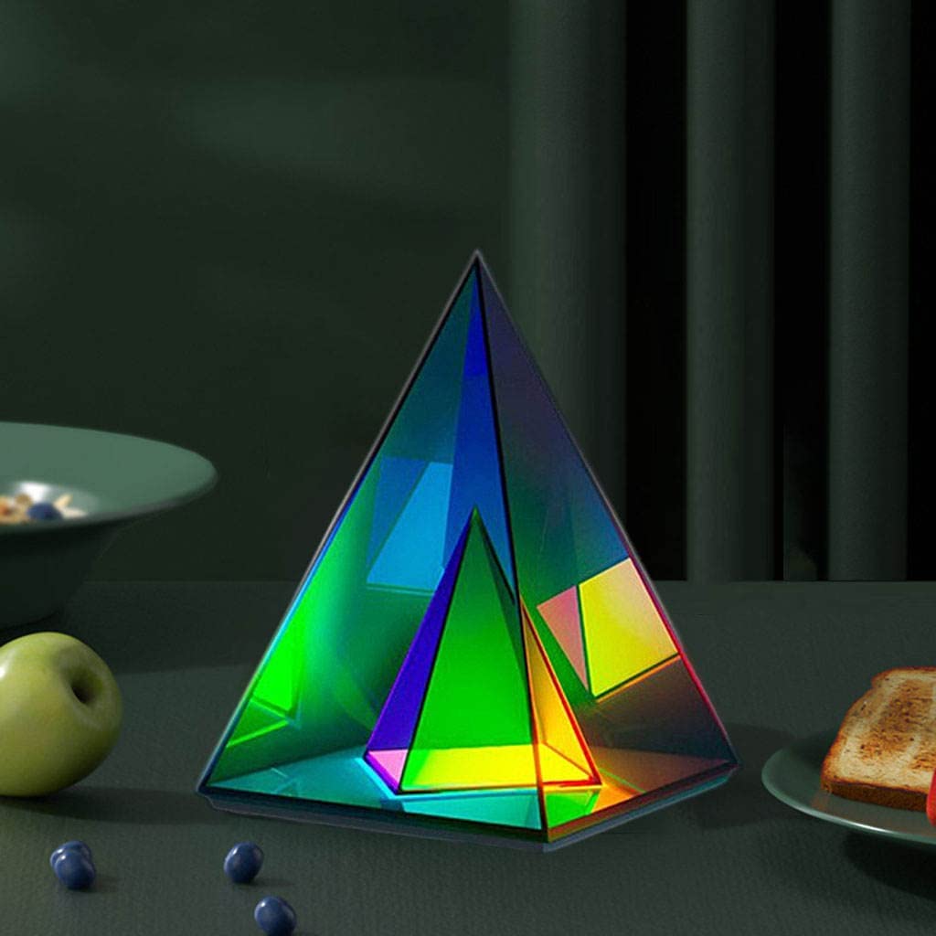 Modern Triangle Table Lamp with USB Charging Port - RGB Remote Control Pyramid Desk Light for Home, Bedroom, Kids Room & Dorm | Perfect for Night Reading, Gaming Setup & Ambient Lighting