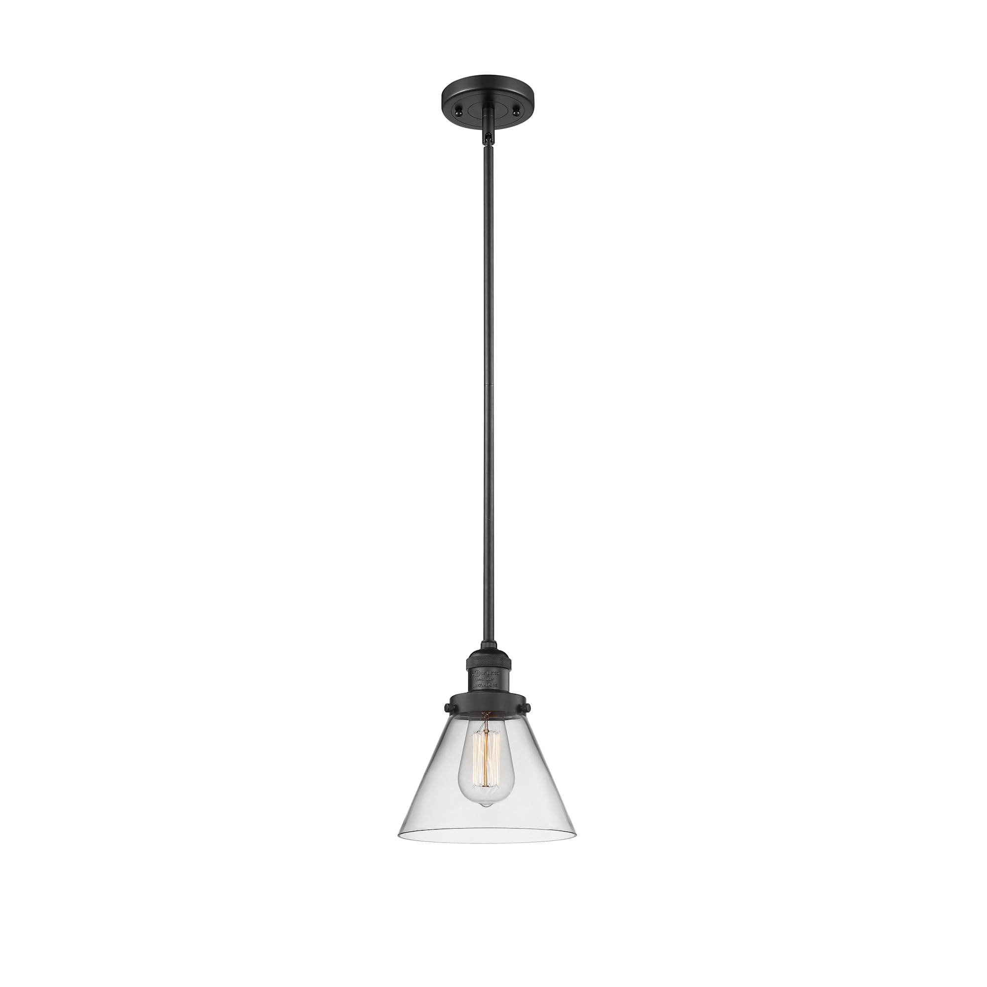 Innovations Lighting 201S-OB-G43 Mini Pendant Light Fixture - Oil Rubbed Bronze Finish, Single Bulb Hanging Light for Kitchen Island, Dining Room, or Entryway