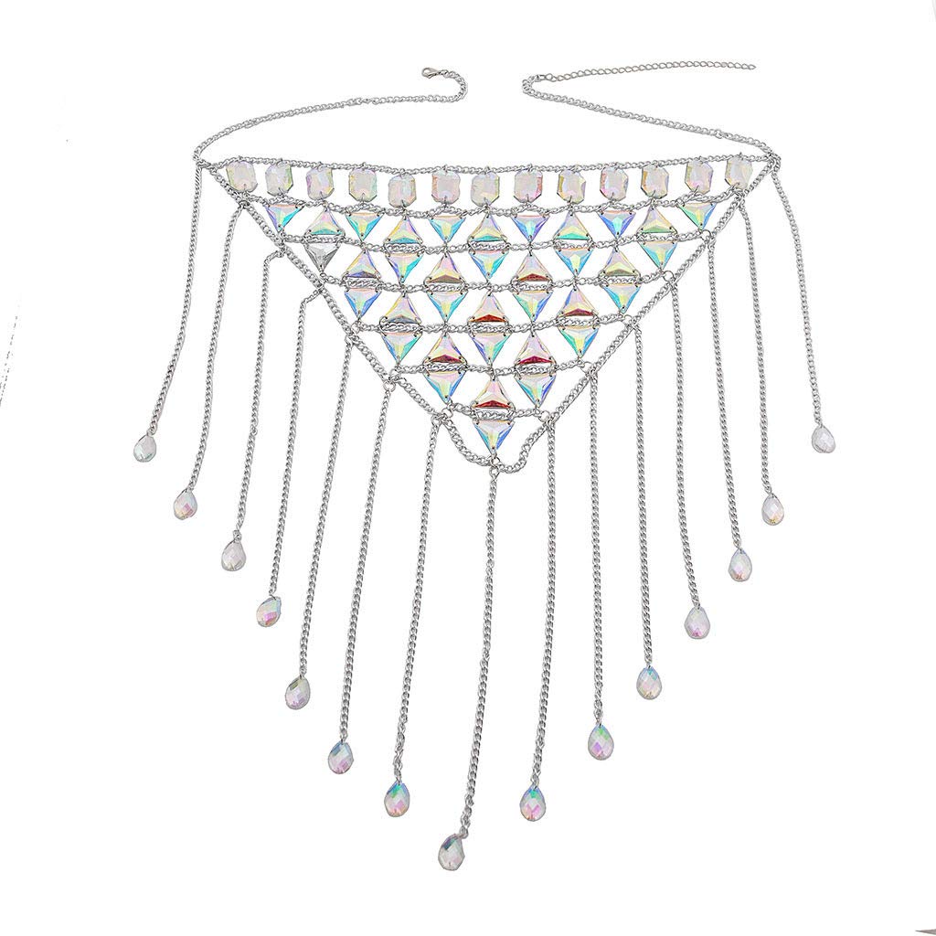 Connie Cloris Women's Sexy Body Chain Jewelry - Elegant Rhinestone Waist Chain for Clubwear, Bikini, Festival & Date Night Outfits
