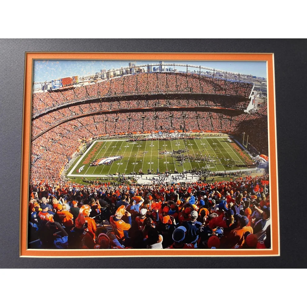 Denver Broncos Fan License Plate Framed Collage - NFL Memorabilia Featuring John Elway & Peyton Manning - Perfect for Man Cave, Sports Bar, or Broncos Fan Gift