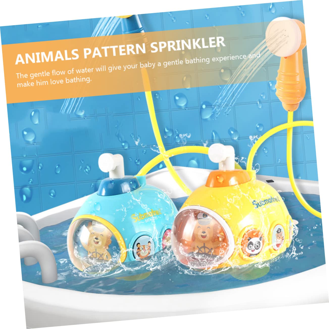 VICASKY 3-Piece Kids Bath Toys Set - Electric Water Sprayer Animal Shower Toys for Toddlers, Fun Bathtime Playtime for Boys & Girls (Yellow Plastic) | Perfect for Bath Time, Pool Parties & Outdoor Water Play