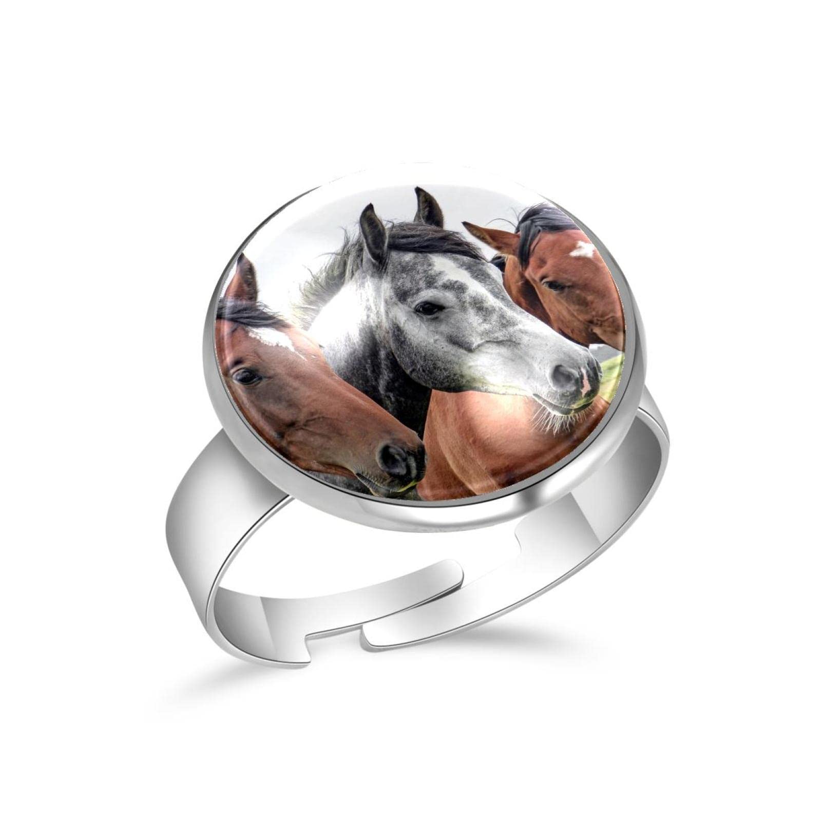 Diusye Adjustable Open Rings for Women - Horse Head Animal Jewelry Set, Anniversary Birthday Gifts for Her, Girls Fashion Accessories | Perfect for Everyday Wear, Date Nights & Special Occasions