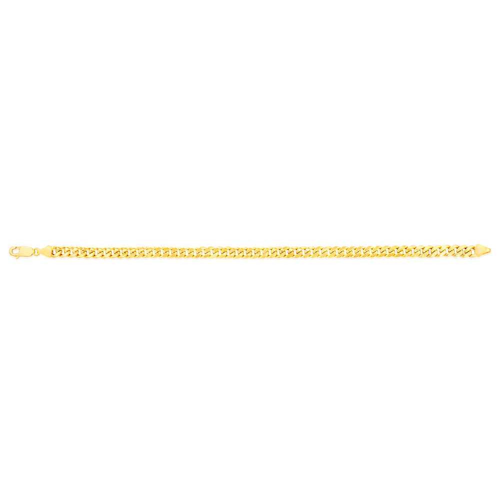 9ct Yellow Gold 140 Gauge Light Miami 21cm Bracelet for Women - Elegant Dainty Chain Jewelry for Everyday Wear & Special Occasions