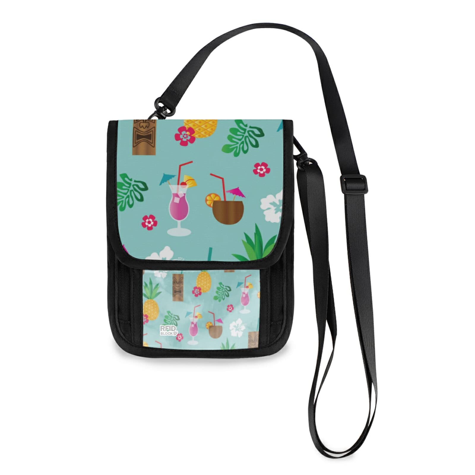 Small Crossbody Cell Phone Purse Bag for Women - 5 Tropical Tiki Drinks Mini Messenger Shoulder Handbag | Perfect for Travel, Shopping & Night Out