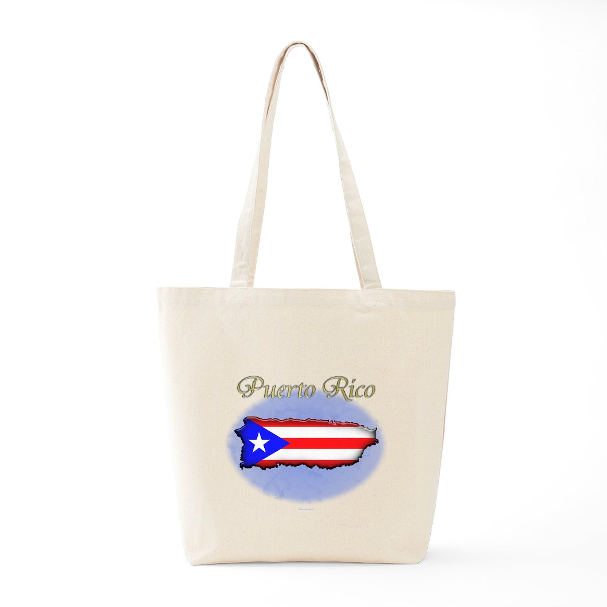 Puerto Rico Tote Bag - Natural Canvas Reusable Shopping Bag for Groceries, Beach & Travel | Eco-Friendly Cotton Carryall