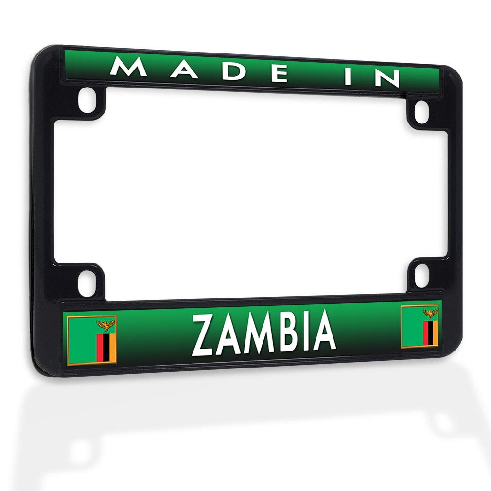 Premium Black Metal Insert Bike License Plate Frame - Weatherproof Motorcycle Accessory with 4 Solid Holes | Made in Zambia | Perfect for Harley, Cruiser & Street Bikes