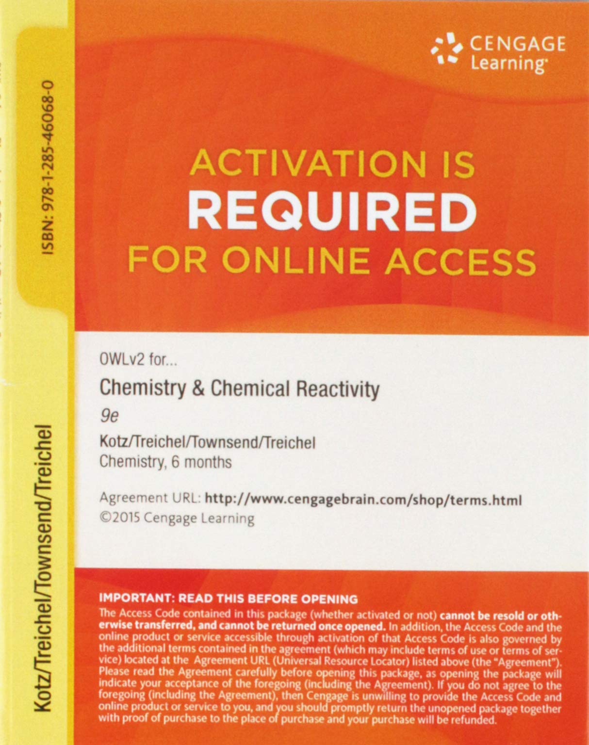 Chemistry & Chemical Reactivity 9th Edition Textbook Bundle with OWLv2 6-Months Access Card - Perfect for College Students & Chemistry Educators