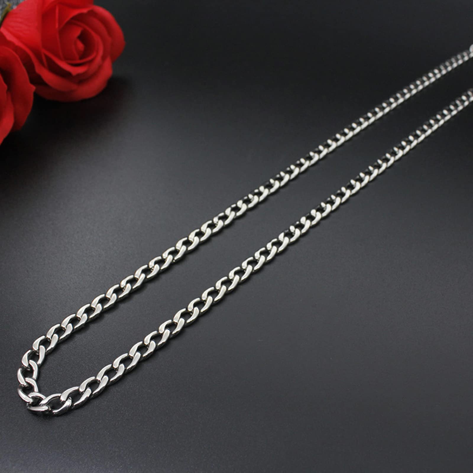 Stainless Steel Cuban Chain Necklace for Men - Silver Rope Link Necklace | Perfect for Hip Hop Fashion, Gifts & Everyday Wear