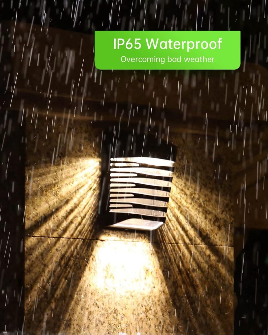 6 Pack Solar Deck Lights Outdoor - Waterproof IP65 Solar Fence Lights with 2 Brightness Modes - Solar Powered Garden Lights for Backyard, Patio, Yard, Stairs & Wall - Black (Perfect for Pathway & Landscape Lighting)