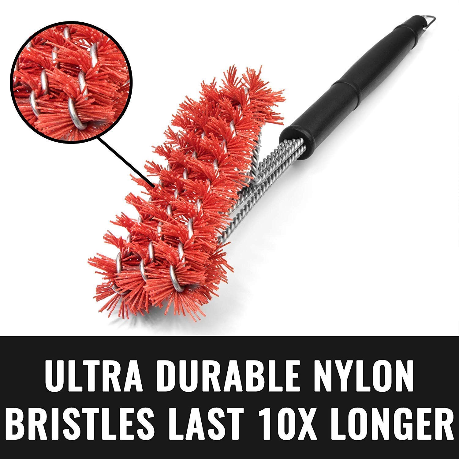Grillaholics Essentials Heavy Duty Nylon Grill Brush & Non-Stick BBQ Grill Mat Set - Perfect for Outdoor Grilling, Backyard BBQs, and Camping Cooking Accessories