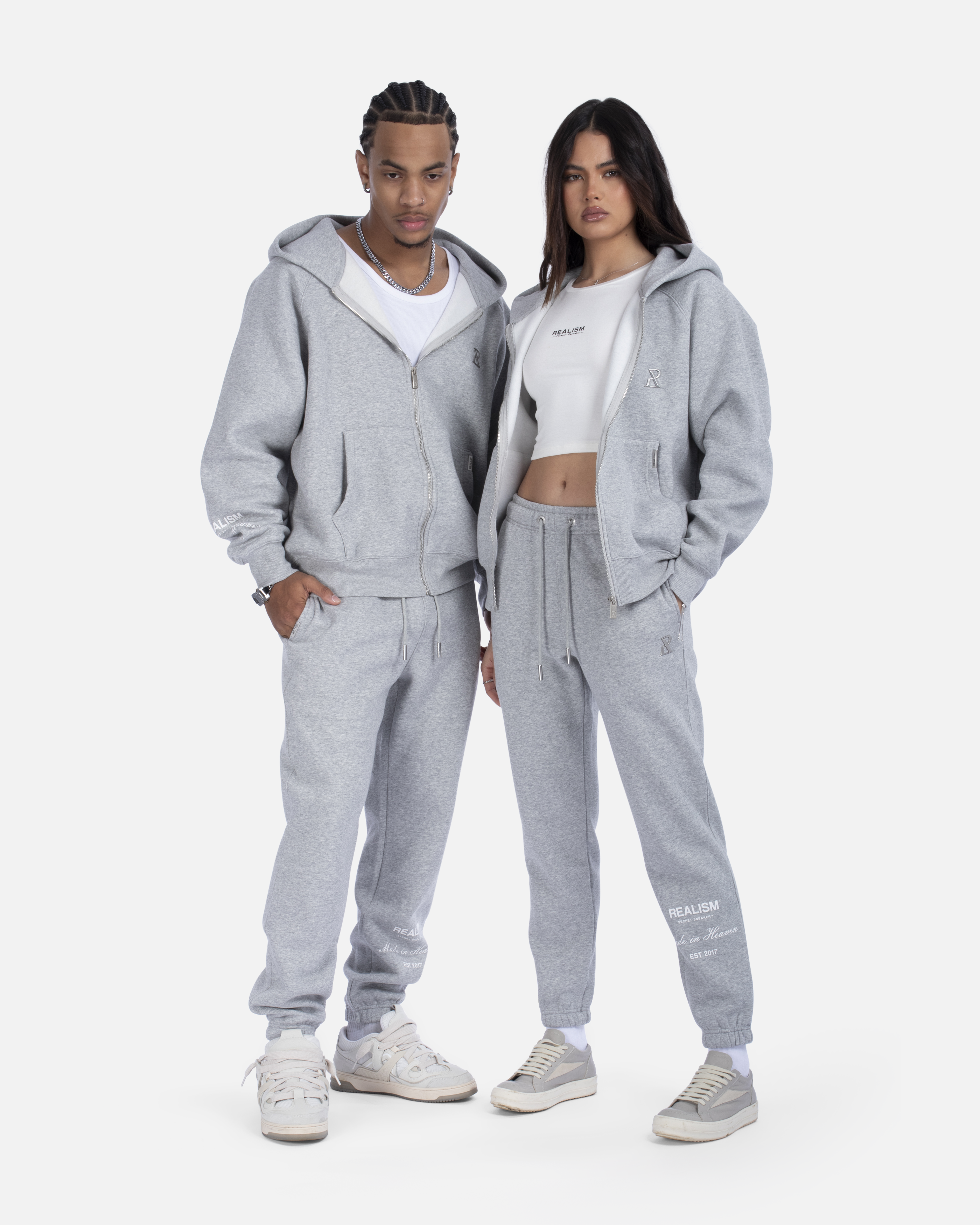Premium SSS Realism Radiant Sweatpants - Grey Marle Color | Soft & Comfortable Joggers for Men & Women | Perfect for Gym, Lounge & Casual Wear