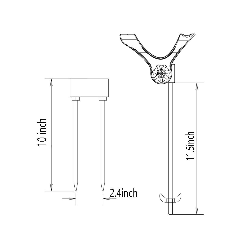 Brocraft Adjustable Bank Fishing Rod Holder - Swivel & Ground Mount for Shore Anglers - Perfect for River, Lake & Beach Fishing