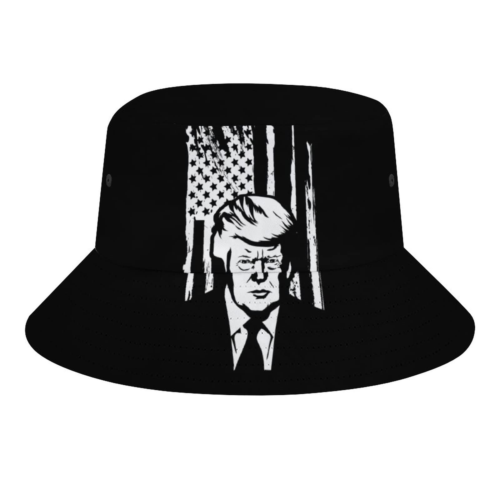 Funny Trump Bucket Hat for Men & Women - Mean Tweets & Cheap Gas Design - Packable Summer Beach Sun Hat - Trendy Fisherman Cap for Travel, Outdoor Activities & Political Events