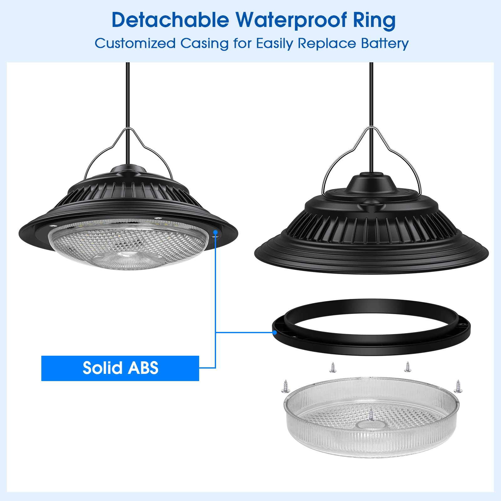 Solar Pendant Lights with Motion Sensor - 5 Modes Dimmable (6000K/4000K/3200K) - Waterproof Indoor/Outdoor Hanging Chandelier with Remote Control - Perfect for Barn, Chicken Coop, Patio, Garden & Backyard Lighting