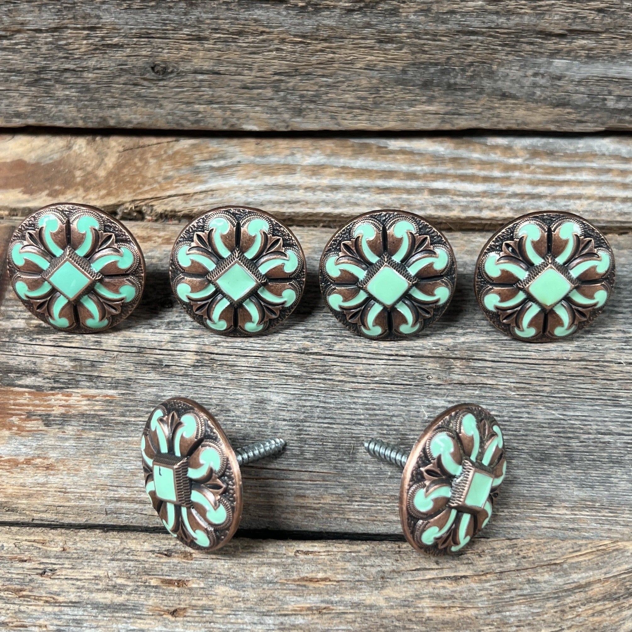 Stunning Copper & Turquoise Fleur De Lis Saddle Set SSW120 - Perfect for Western Horse Riding & Equestrian Decor
