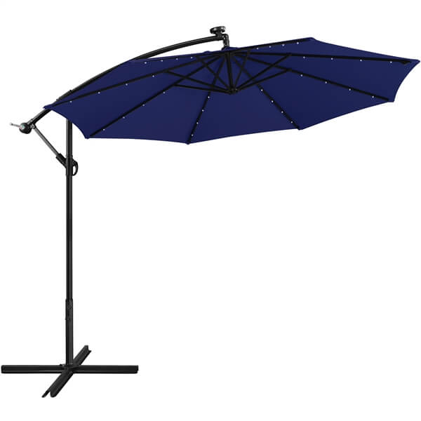 Yaheetech 10FT Solar Powered LED Patio Umbrella with 32 Lights - Waterproof Outdoor Market Umbrella for Garden, Poolside, Backyard, and Restaurant Use