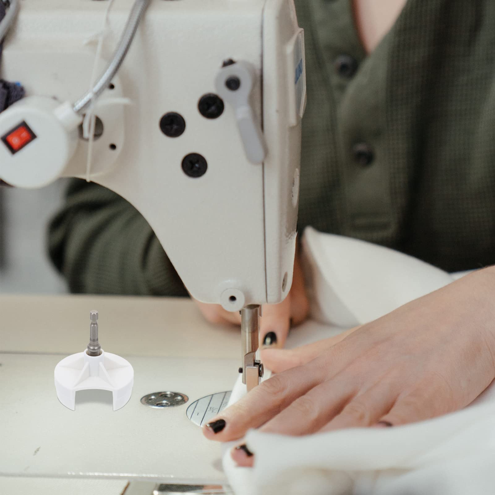 VICASKY Knitting Machine Crank Handle Adapter - Power Screwdriver Attachment for Automatic Knitting Machines - ABS White Weaving Connector - Perfect for DIY Knitting Projects & Crafting Accessories