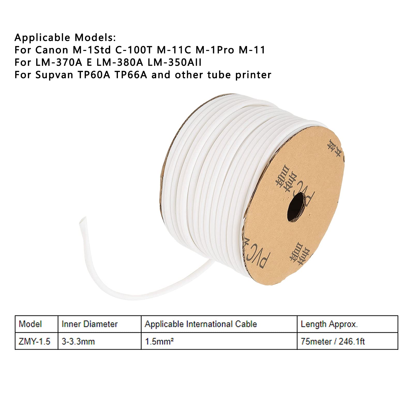 PVC Wire Marker Tubes with Internal Tooth Design - Flexible, Wear-Resistant Tubing for Printers (ZMY-1.5) | Ideal for Cable Management, Labeling & Organization in Offices, Workshops & Industrial Settings