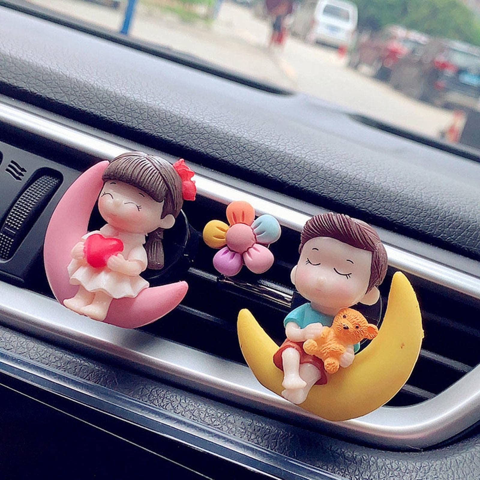 NC Lovely Couple Car Air Vent Freshener Clip - Aromatherapy Diffuser & AC Decor for Cars - Perfect for Road Trips & Daily Commutes