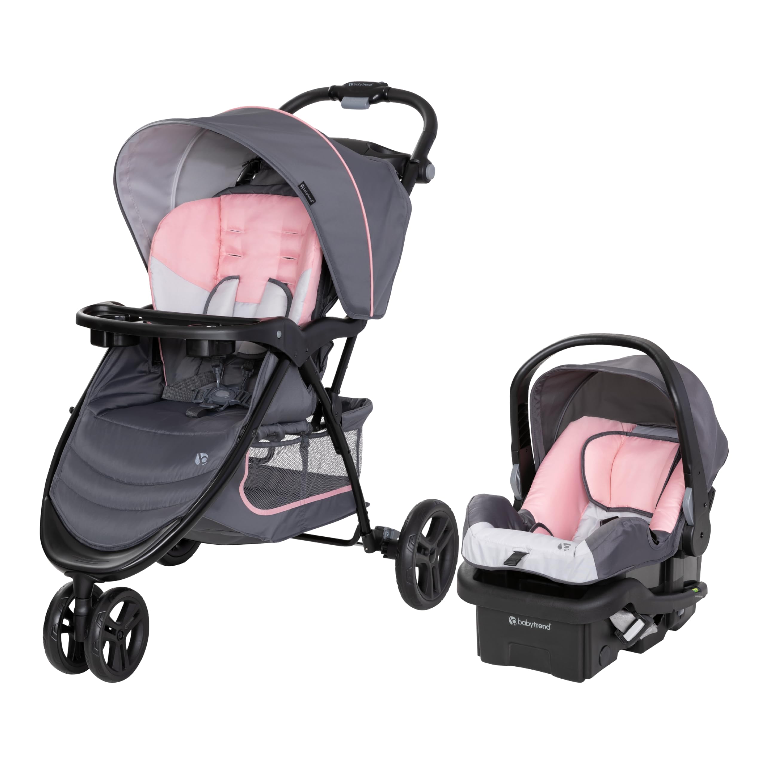 Baby Trend EZ Ride Travel System with EZ-Lift™ Infant Car Seat in Dash Pink | Lightweight Stroller & Safe Car Seat Combo for Newborns | Perfect for Shopping, Travel & Daily Walks